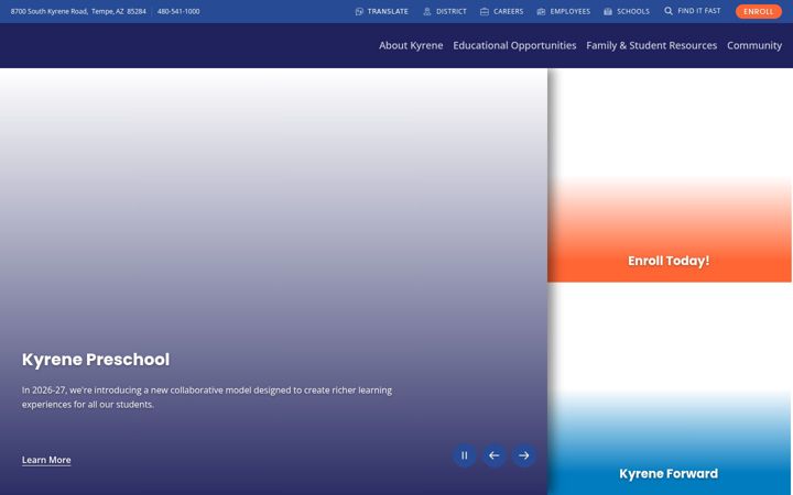 Screenshot of kyrene.org