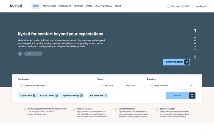 Screenshot of kyriad.com