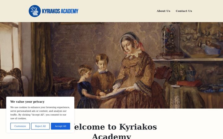 Screenshot of kyriakosacademy.org