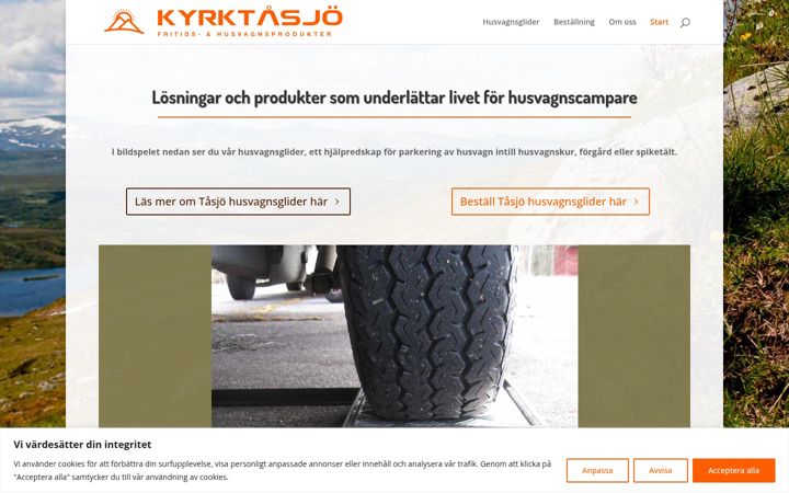 Screenshot of kyrktasjohusvagn.se