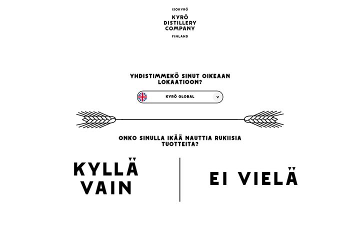 Screenshot of kyrodistillery.fi
