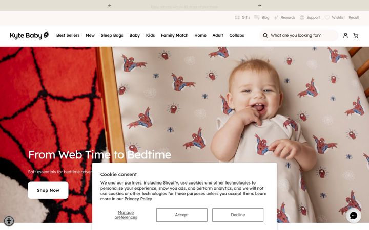 Screenshot of kytebaby.com