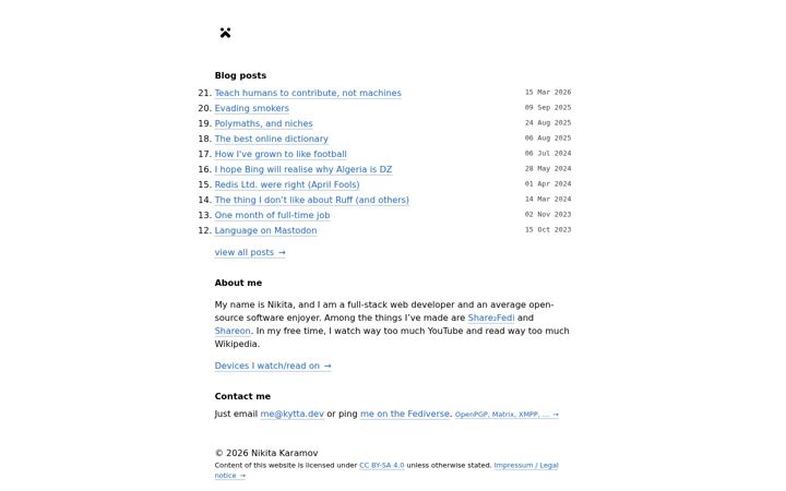 Screenshot of kytta.dev