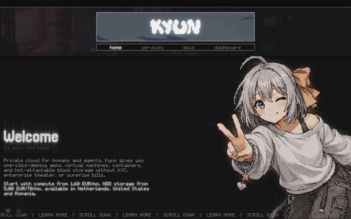 Screenshot of kyun.sh