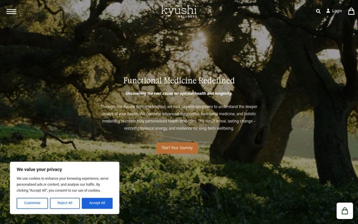 Screenshot of kyushiwellness.com
