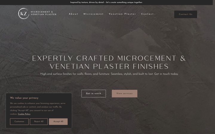 Screenshot of kz-plastercraft.co.uk