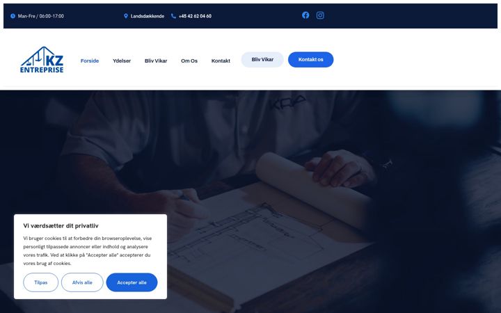 Screenshot of kzentreprise.dk