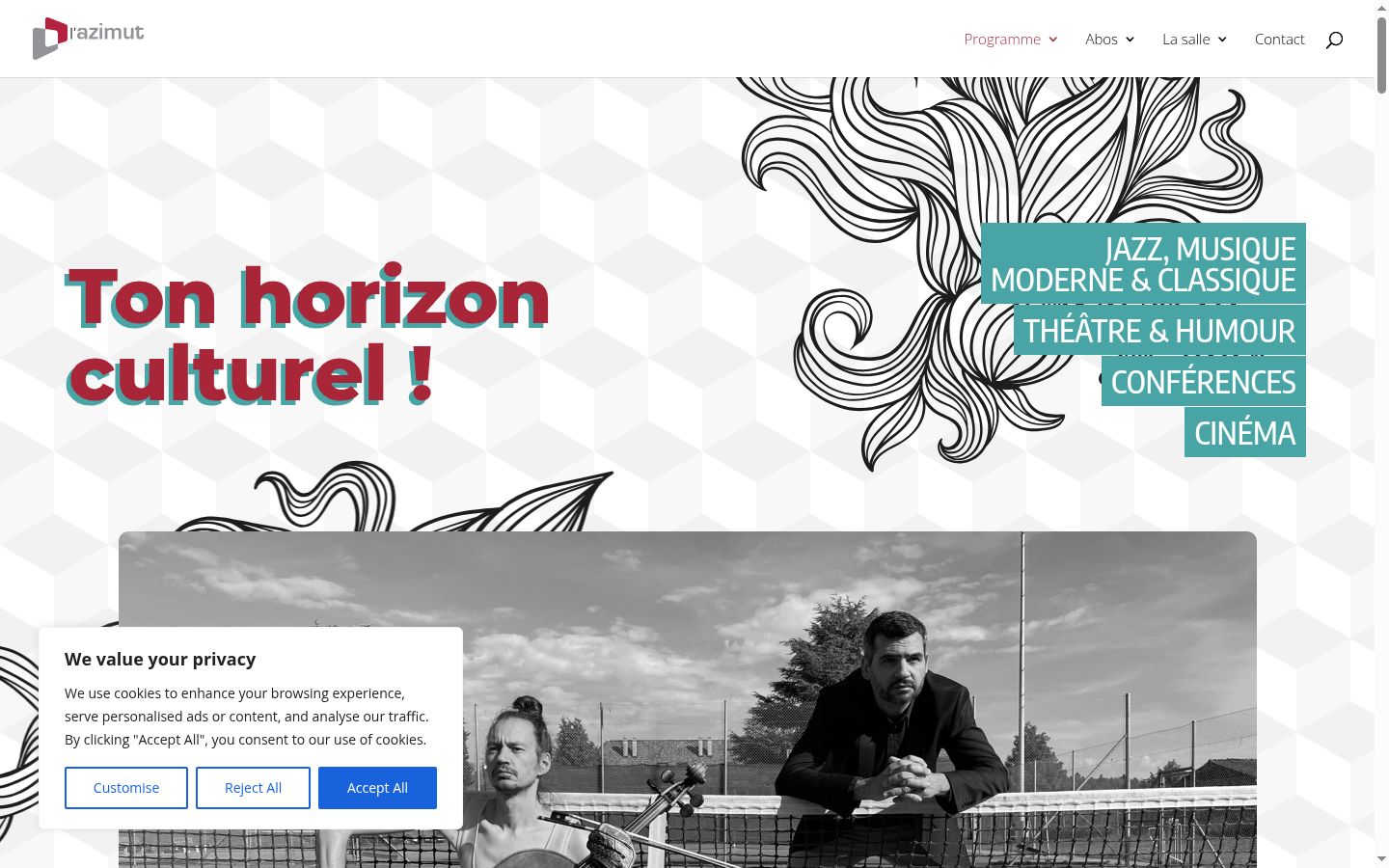 Capture d'écran de la bannière de consentement affichée avant toute interaction