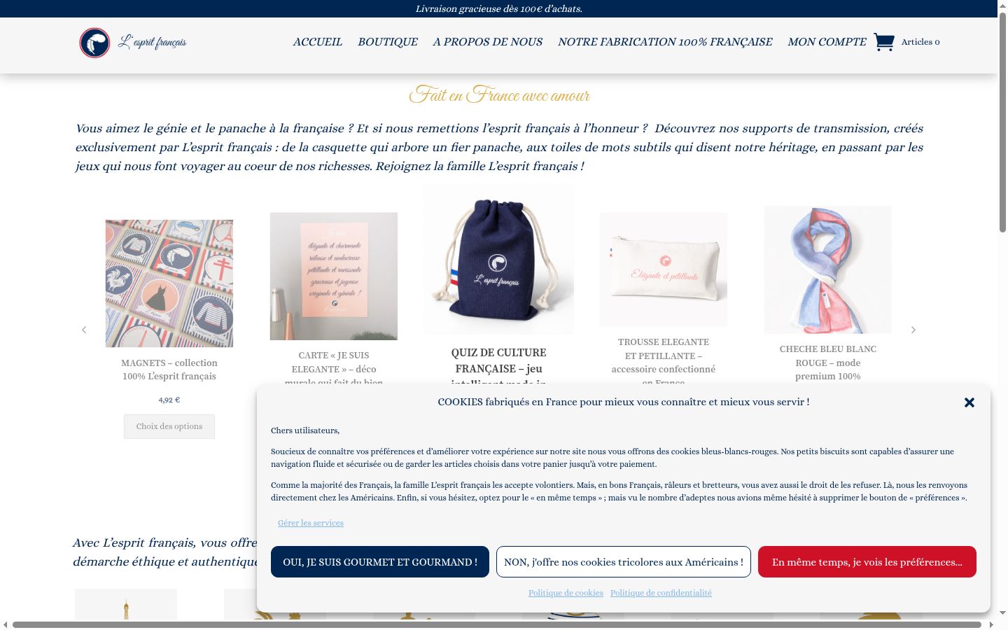 Screenshot of the consent banner shown before any interaction