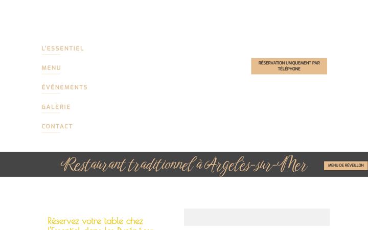 Screenshot of l-essentiel-restaurant.fr