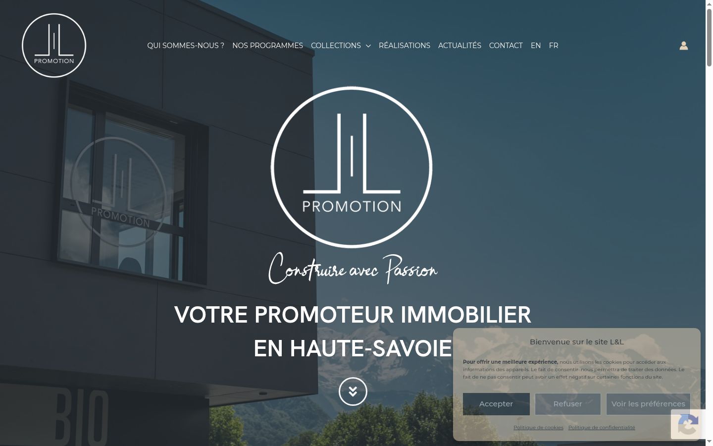 Capture d'écran de la bannière de consentement affichée avant toute interaction