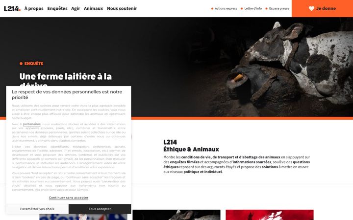 Screenshot of l214.com