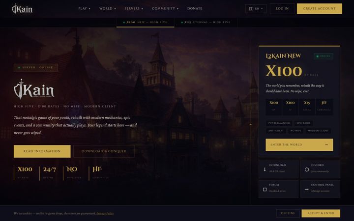 Screenshot of l2kain.net