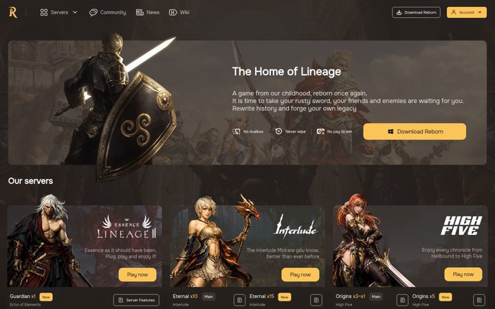Screenshot of l2reborn.org
