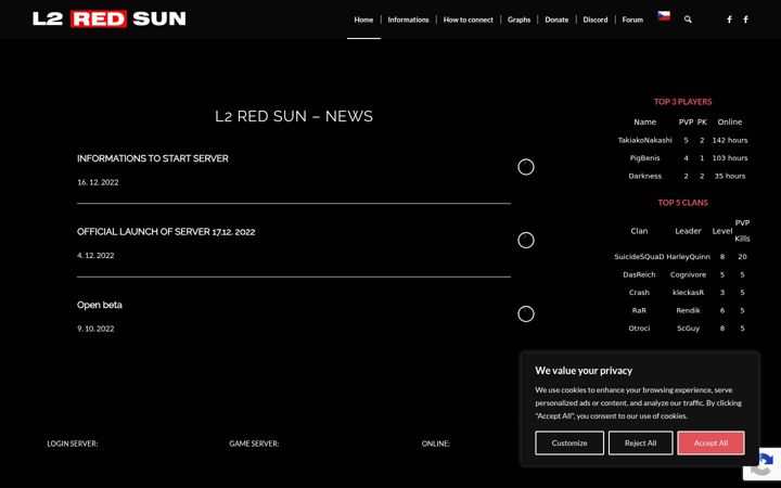 Screenshot of l2rs.com