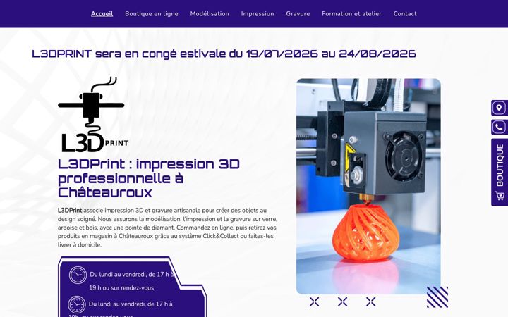 Screenshot of l3dprint.fr