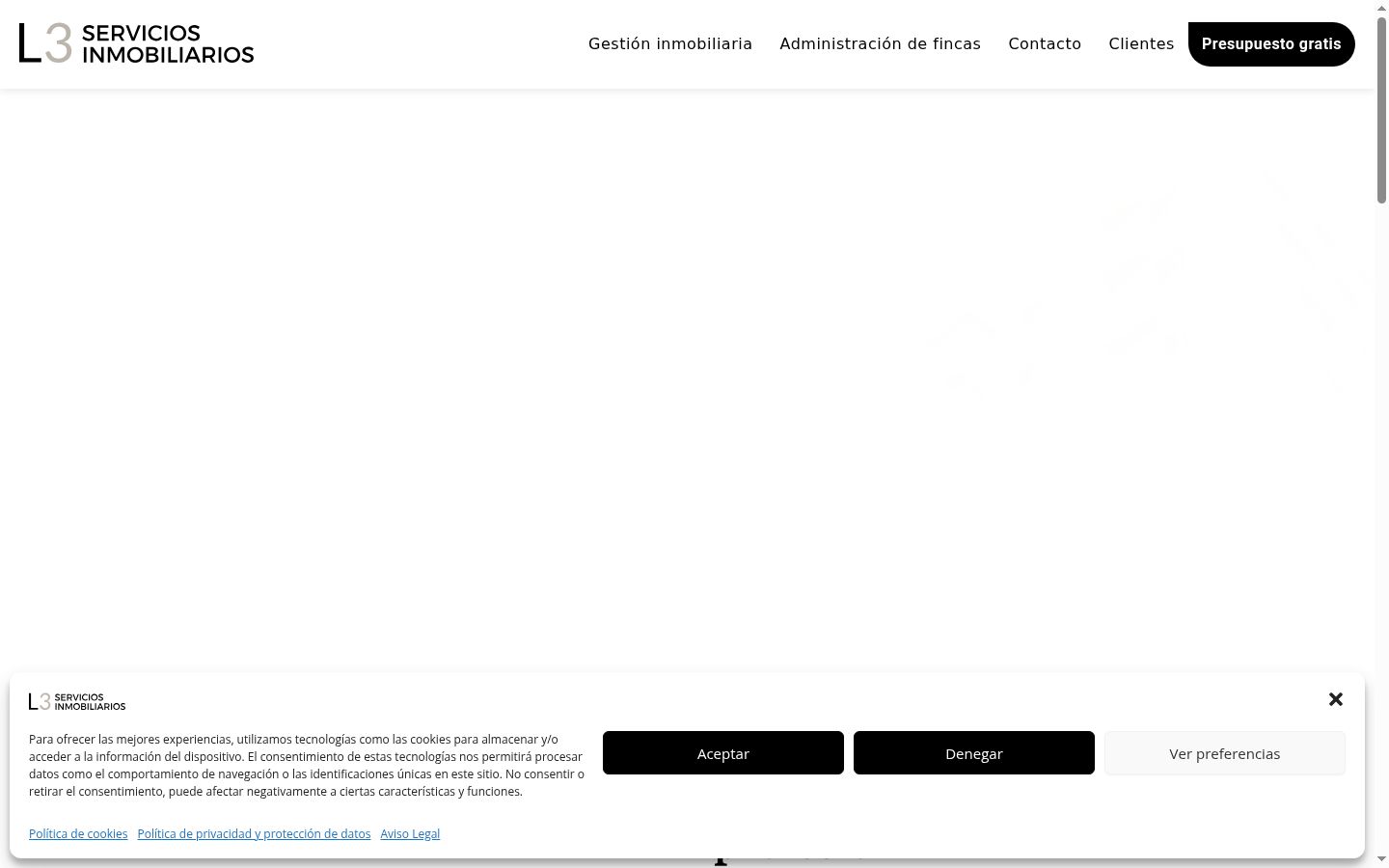 Screenshot del banner di consenso mostrato prima di qualsiasi interazione