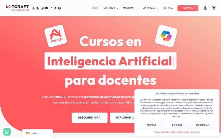 Ekrano kopija l3tcrafteducacion.com