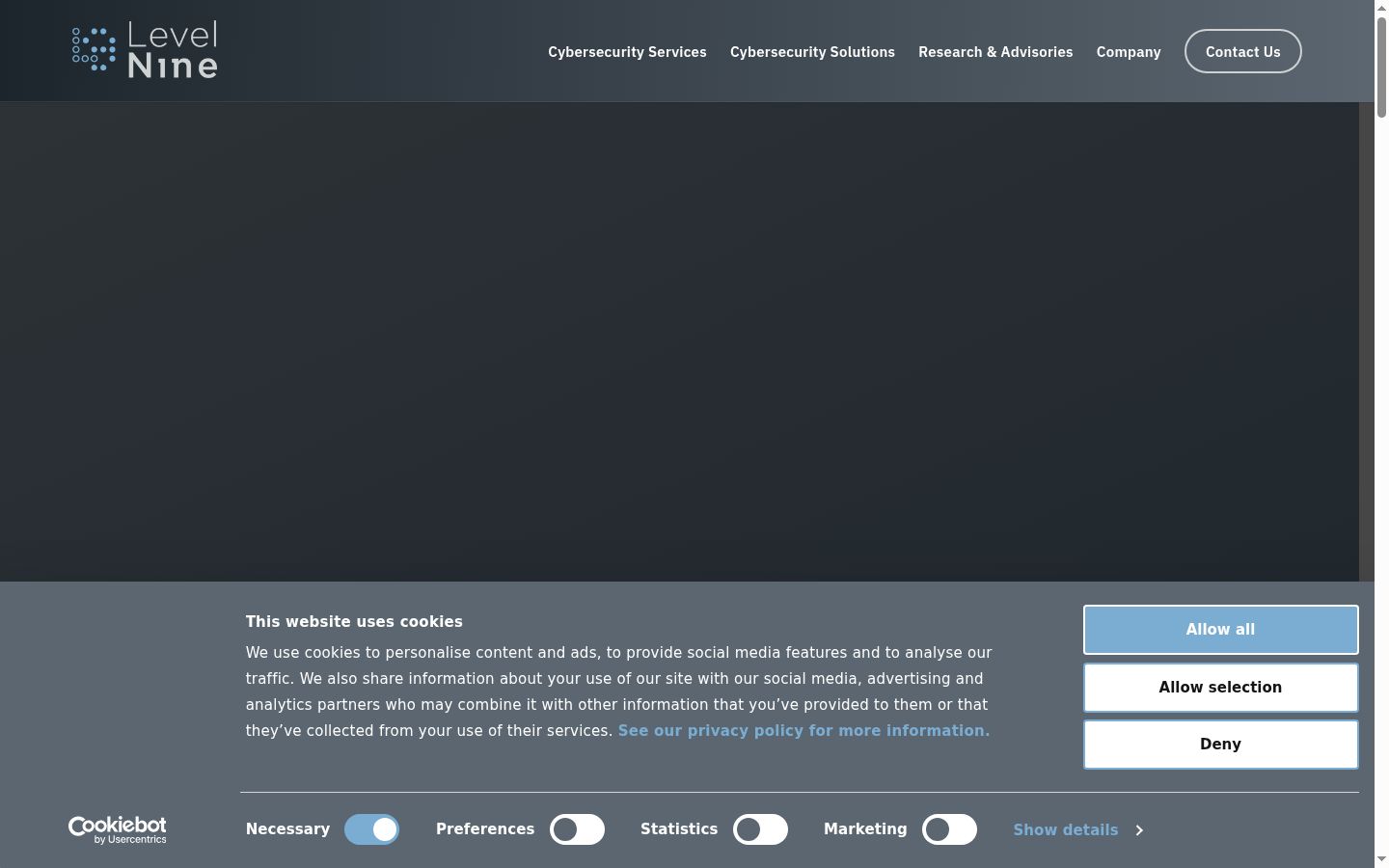 Screenshot des Einwilligungsbanners vor jeglicher Interaktion