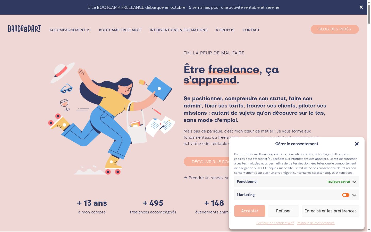 Screenshot van de toestemmingsbanner zoals getoond vóór enige interactie