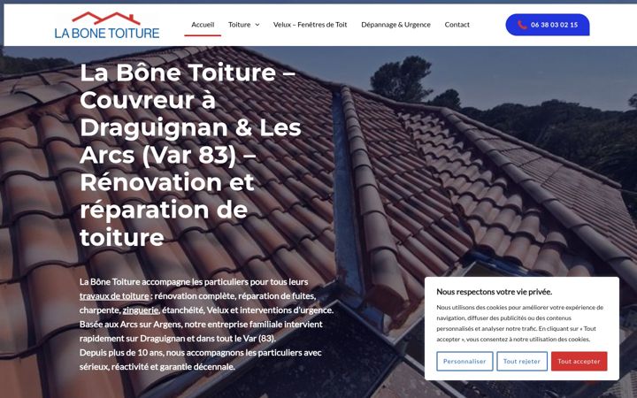 Screenshot of la-bone-toiture.fr