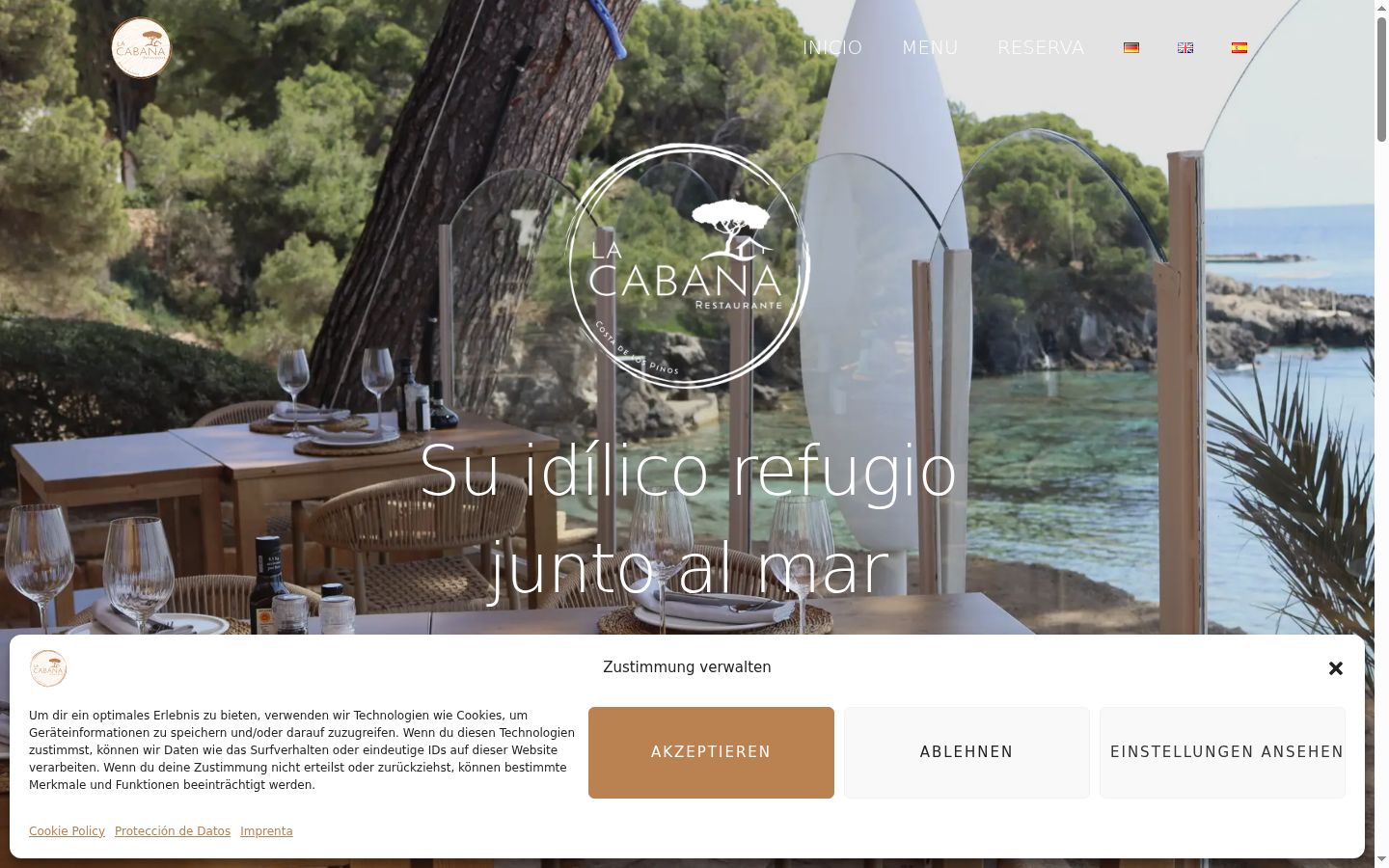 Screenshot del banner di consenso mostrato prima di qualsiasi interazione