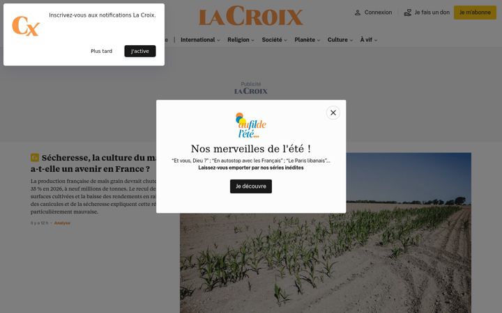 Екранна снимка на la-croix.com