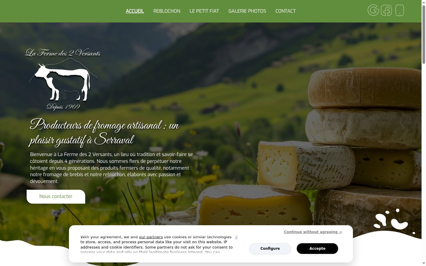 Screenshot of the consent banner shown before any interaction