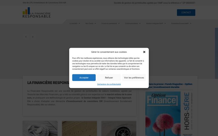 Screenshot of la-financiere-responsable.fr