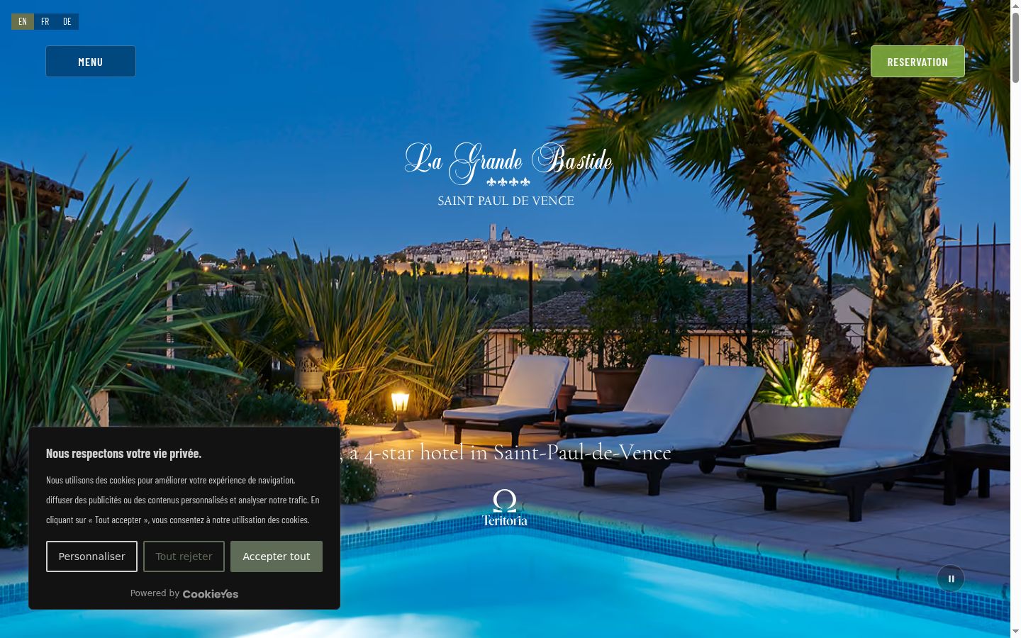 Screenshot del banner di consenso mostrato prima di qualsiasi interazione