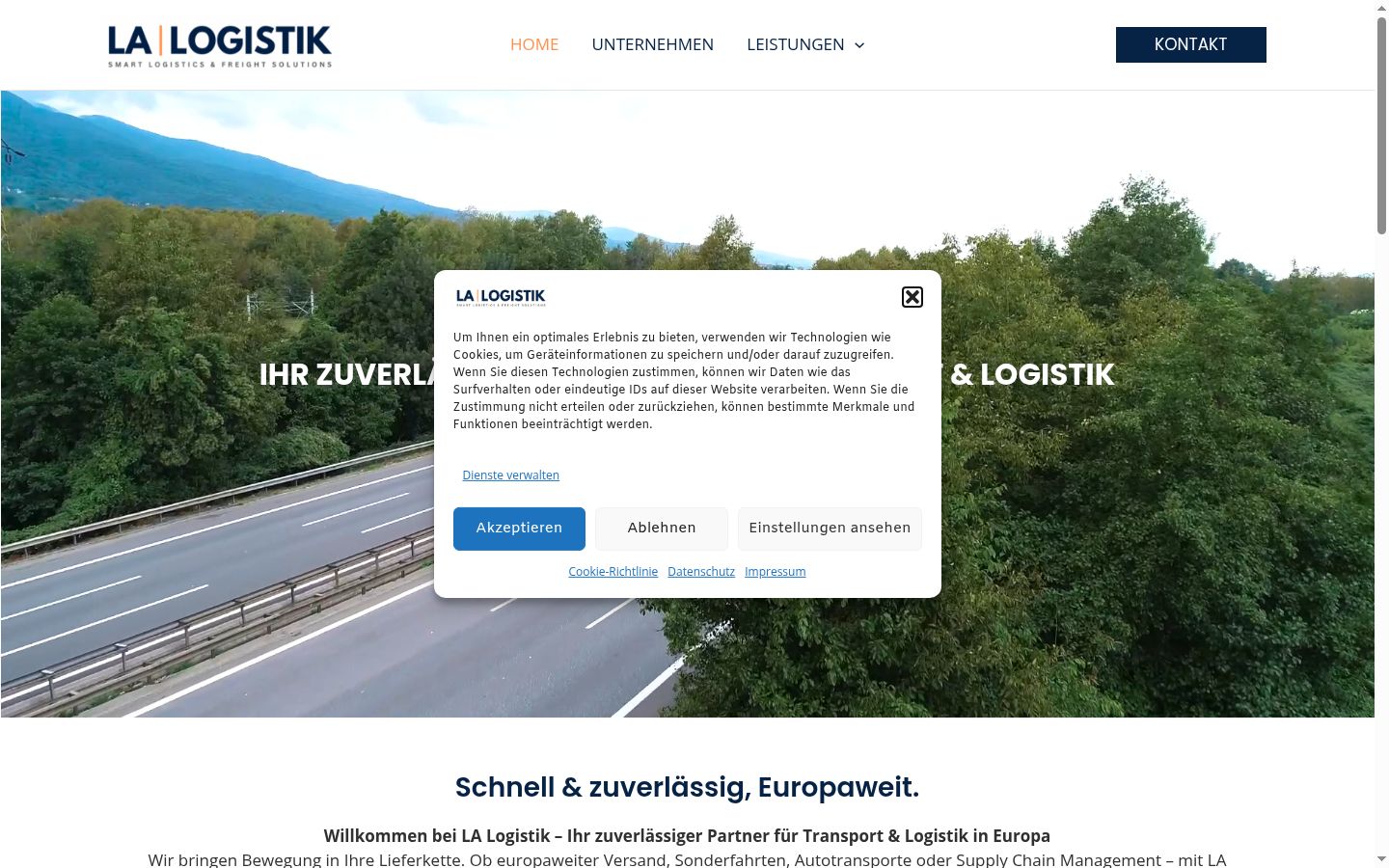 Posnetek zaslona pasice za privolitev, prikazane pred kakršno koli interakcijo