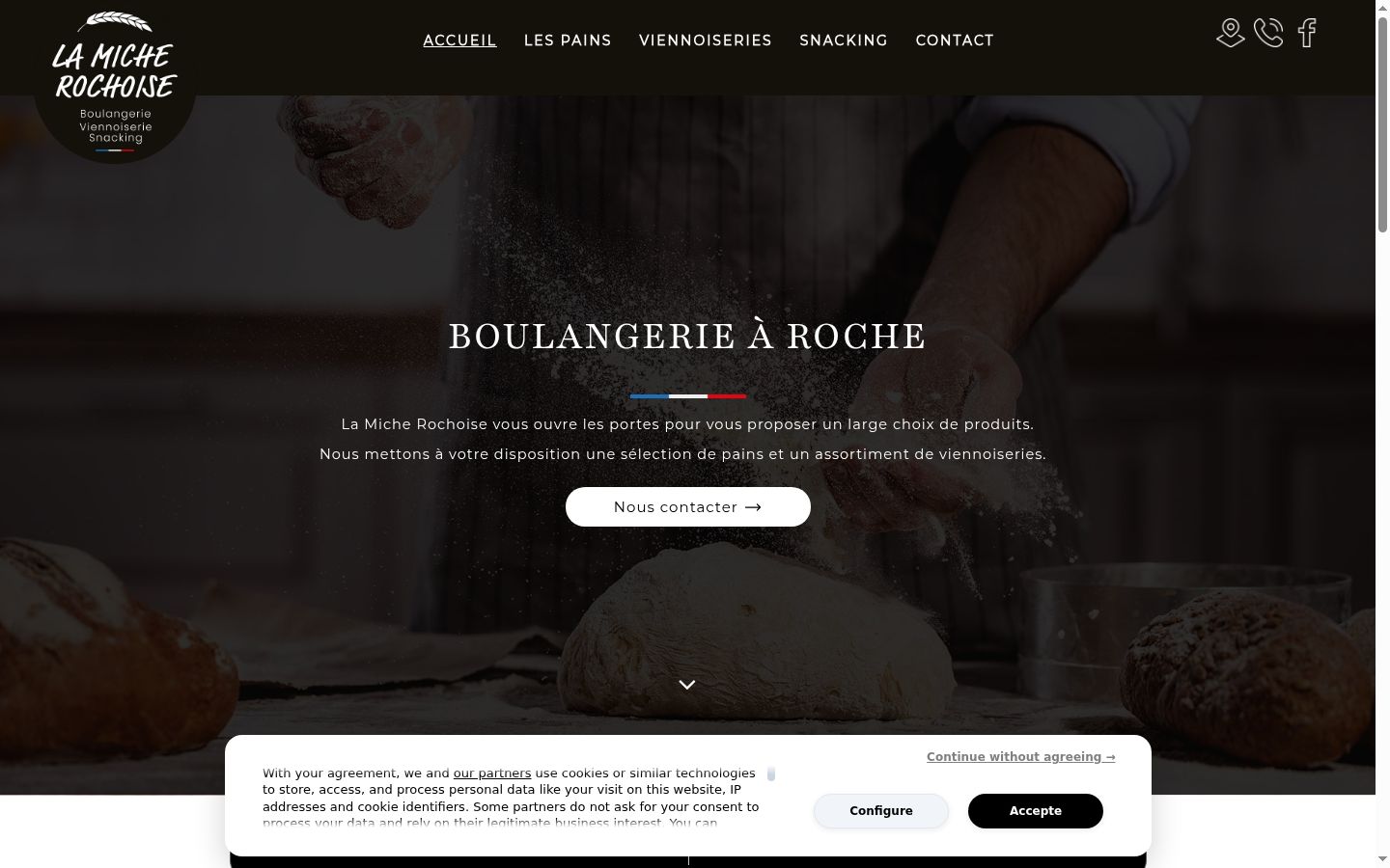 Screenshot del banner di consenso mostrato prima di qualsiasi interazione