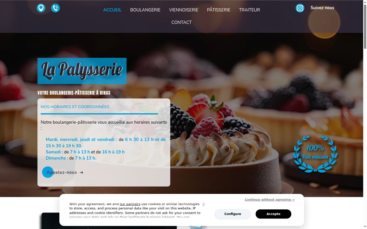 Screenshot del banner di consenso mostrato prima di qualsiasi interazione