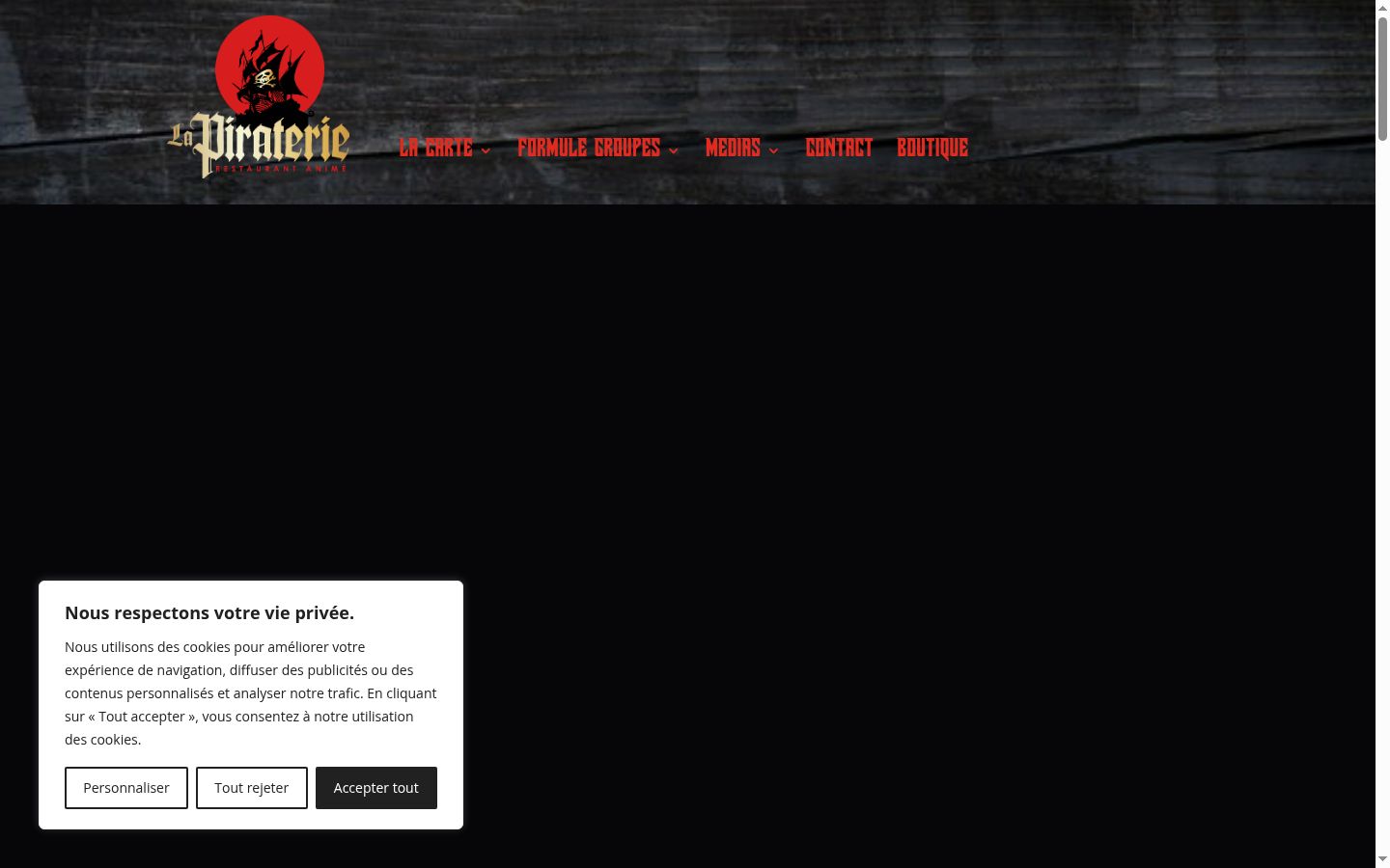Screenshot of the consent banner shown before any interaction
