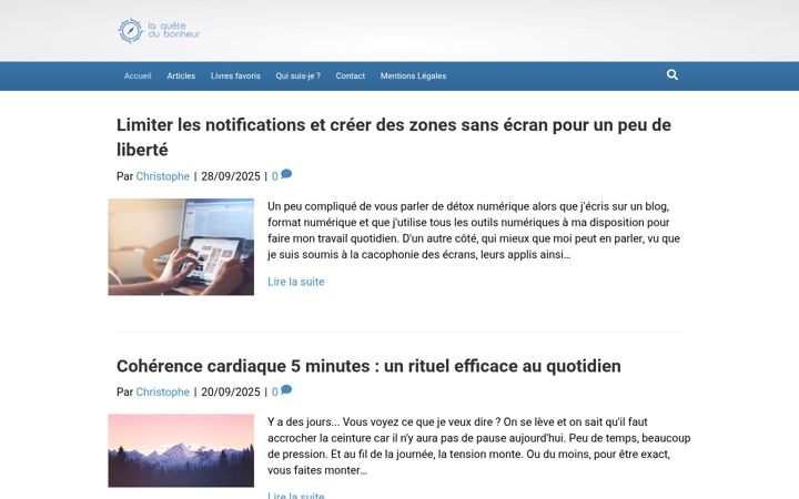 Screenshot stránky la-quete-du-bonheur.com