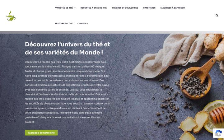 Screenshot stránky la-recolte-des-thes.com