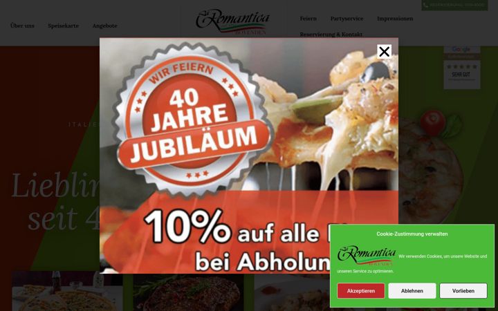 Screenshot of la-romantica-bovenden.de