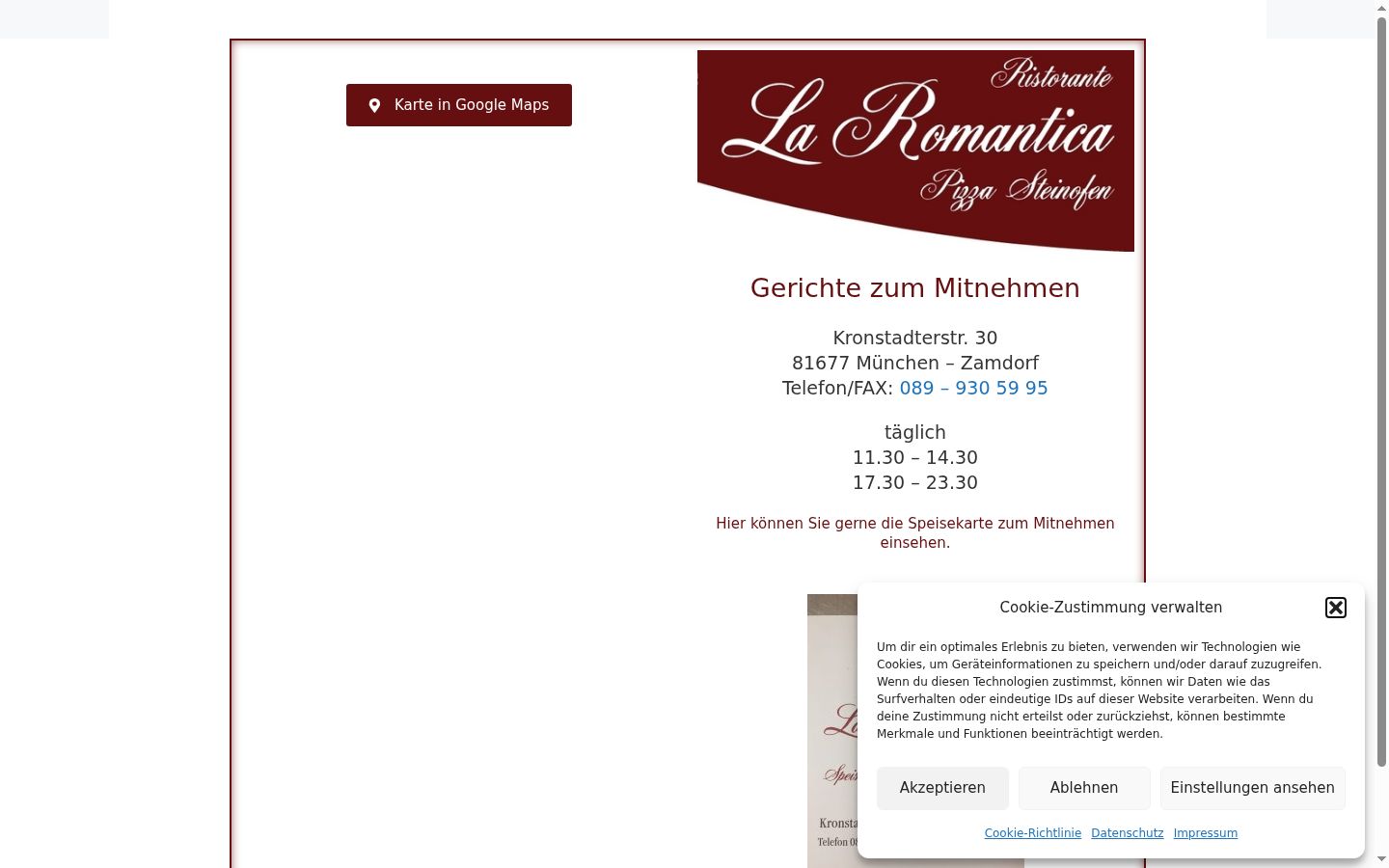 Screenshot of the consent banner shown before any interaction