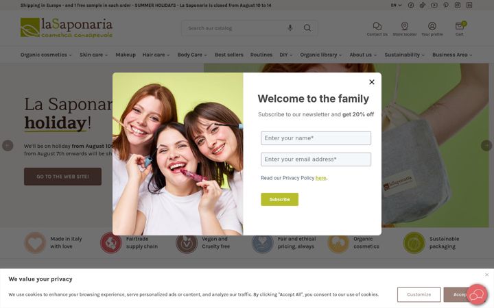 Screenshot of la-saponaria.com