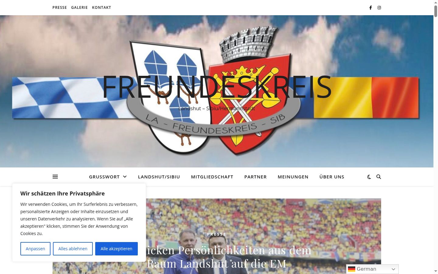 Screenshot of the consent banner shown before any interaction