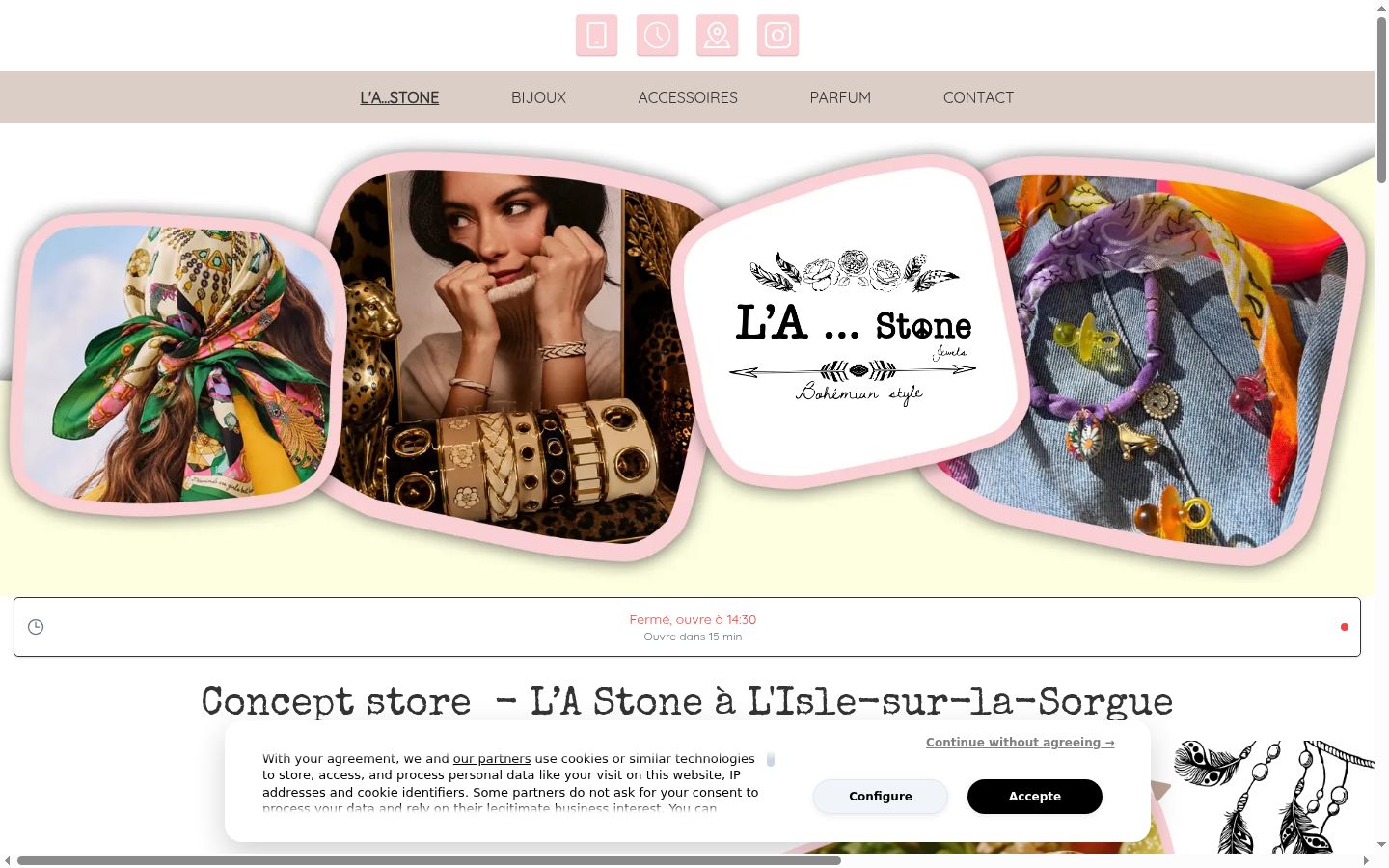 Screenshot of the consent banner shown before any interaction