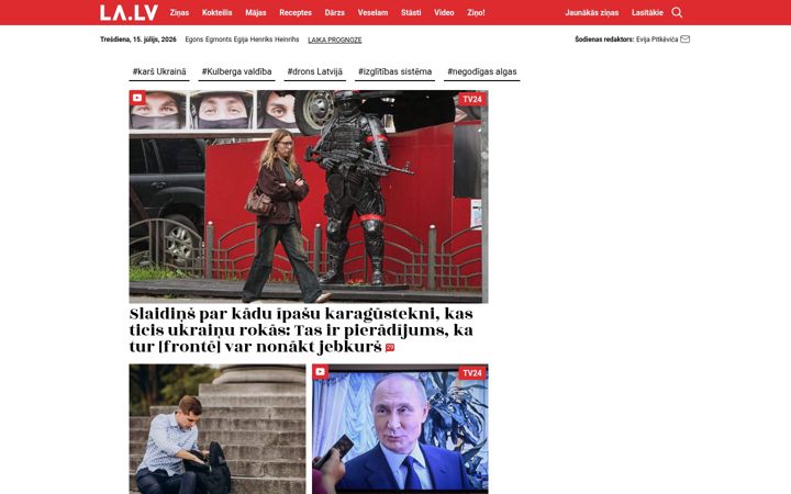 Kuvakaappaus sivustosta la.lv