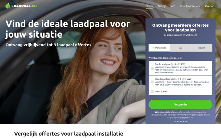 Screenshot van laadpaal.eu