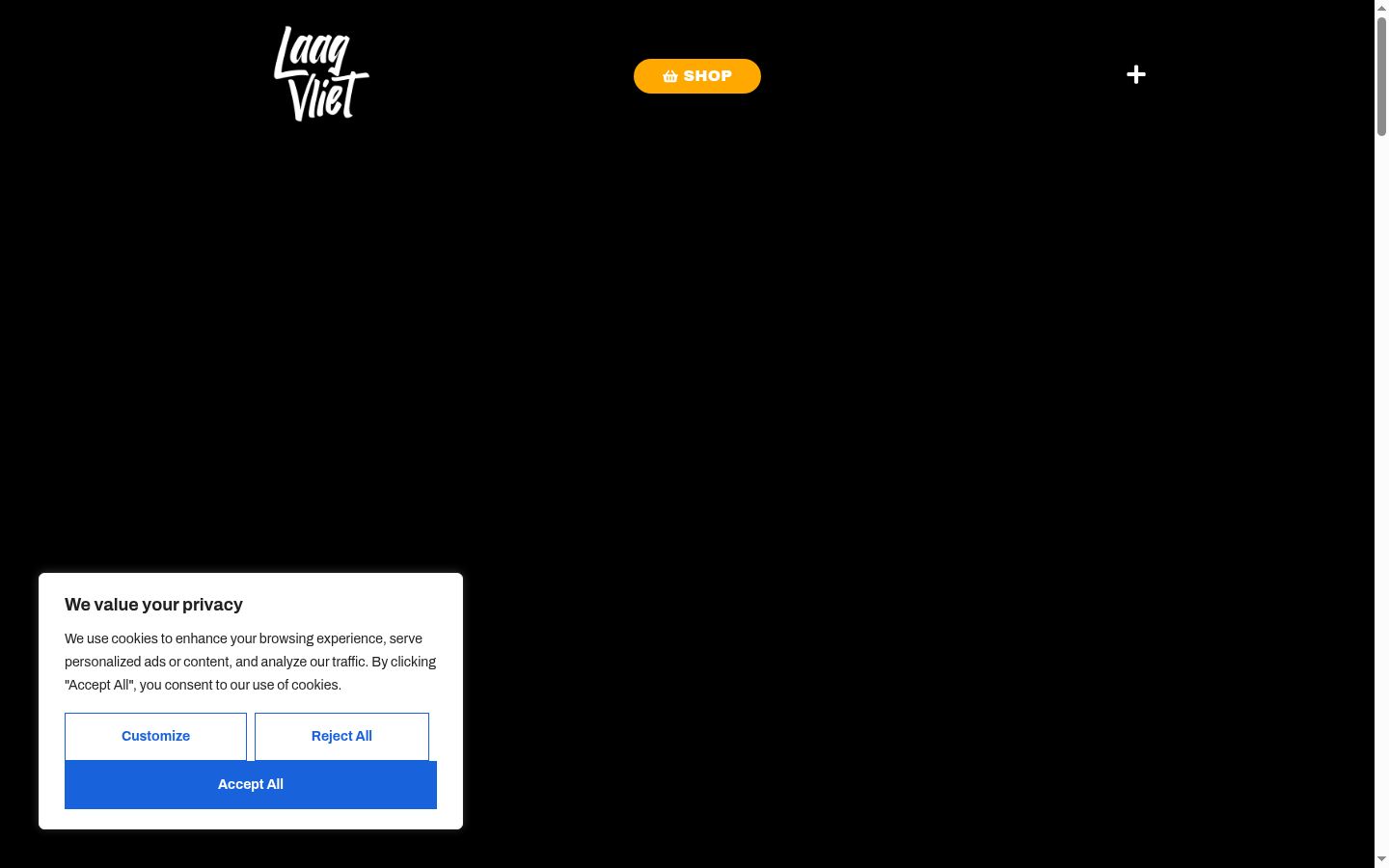 Captura de pantalla del banner de consentimiento mostrado antes de cualquier interacción