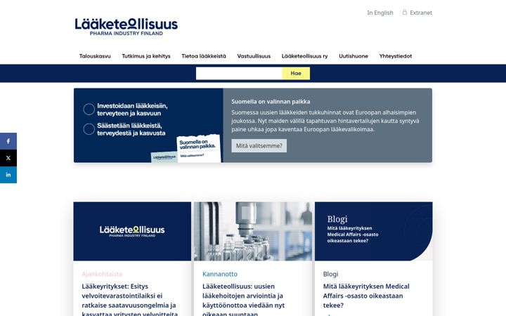 Screenshot of laaketeollisuus.fi