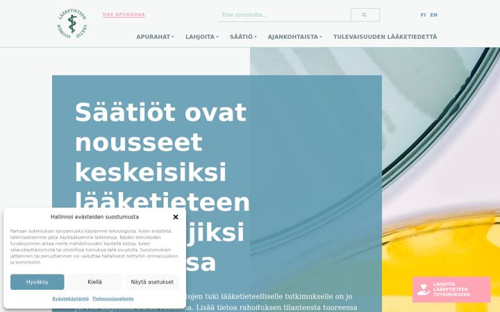 Screenshot of laaketieteensaatio.fi