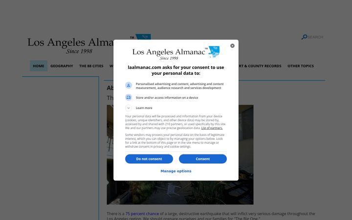 Screenshot of laalmanac.com