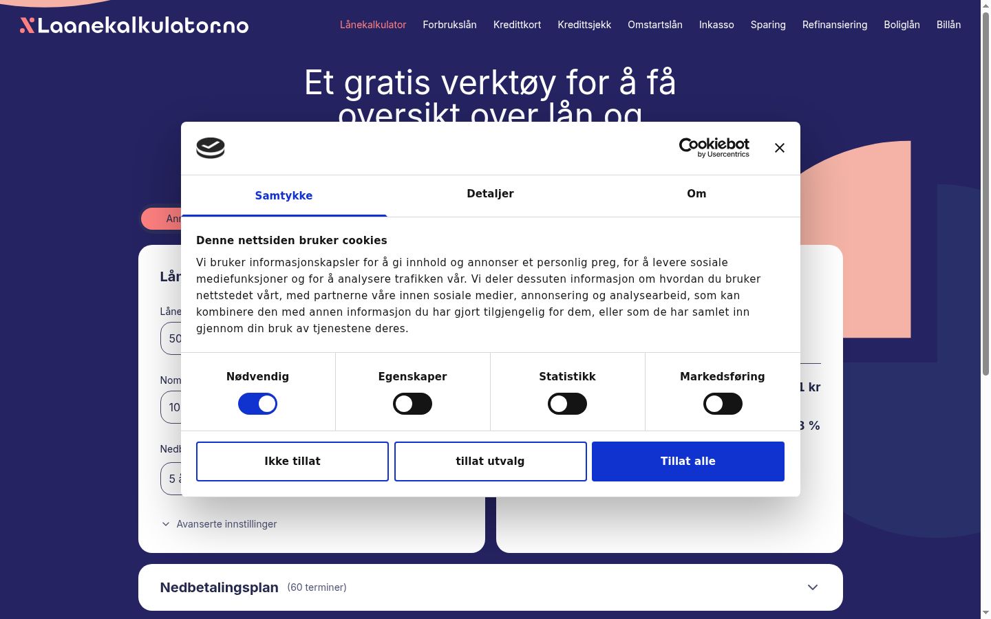 Screenshot del banner di consenso mostrato prima di qualsiasi interazione