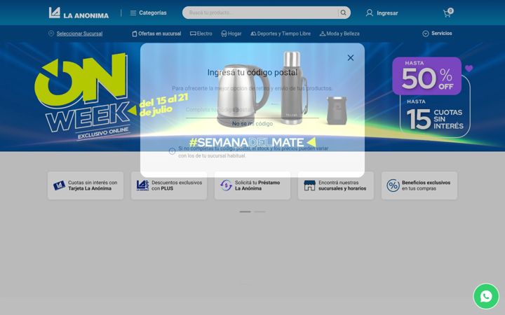 Snímek obrazovky laanonima.com.ar