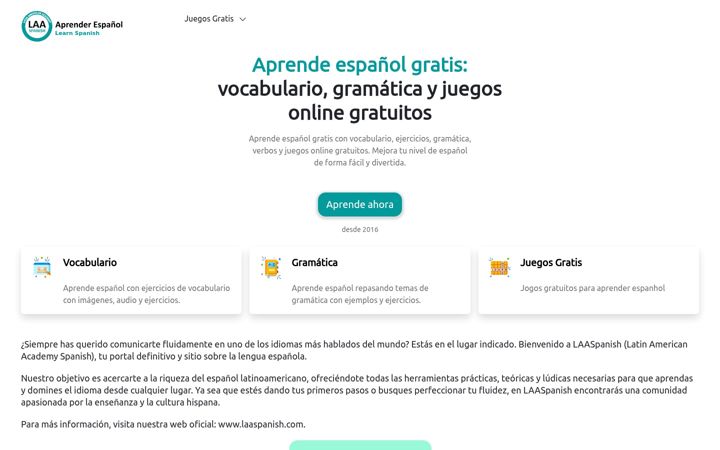 Screenshot of laaspanish.com